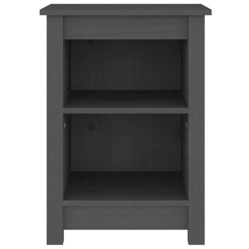 Noćni ormarići 2 kom sivi 40x35x55 cm od masivne borovine - Siva 2 Cijena