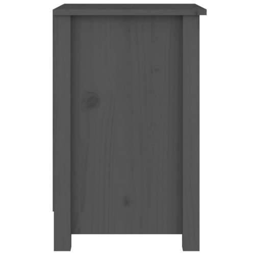 Noćni ormarići 2 kom sivi 40x35x55 cm od masivne borovine - Siva 2 Cijena