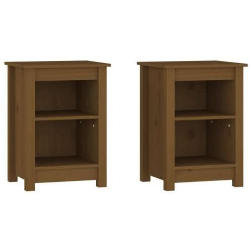 Noćni ormarići 2 kom boja meda 40x35x55 cm od masivne borovine - boja meda 2 Cijena