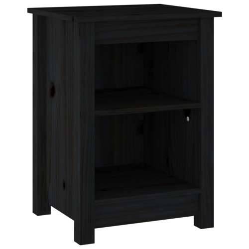 Noćni ormarići 2 kom crni 40x35x55 cm od masivne borovine - Crna 2 Cijena