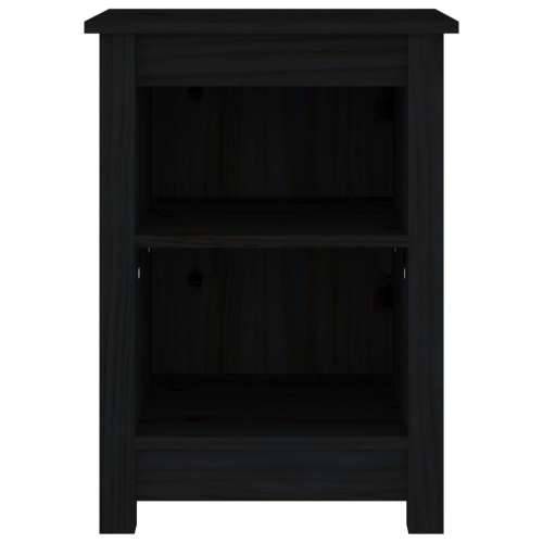 Noćni ormarići 2 kom crni 40x35x55 cm od masivne borovine - Crna 2 Cijena