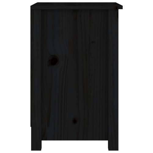 Noćni ormarići 2 kom crni 40x35x55 cm od masivne borovine - Crna 2 Cijena
