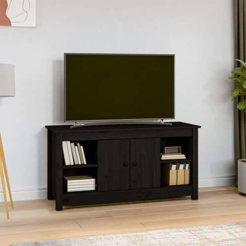 TV ormarić crni 103 x 36,5 x 52 cm od masivne borovine - Crna 1 Cijena