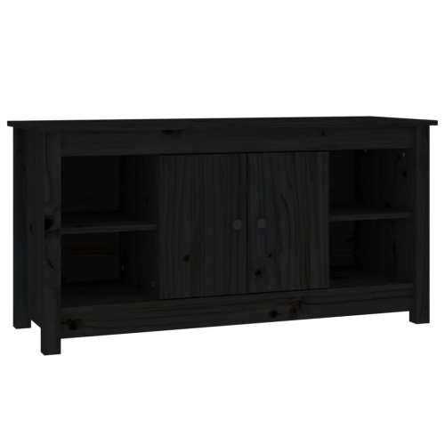 TV ormarić crni 103 x 36,5 x 52 cm od masivne borovine - Crna 1 Cijena