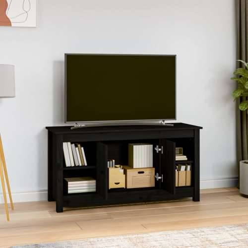 TV ormarić crni 103 x 36,5 x 52 cm od masivne borovine - Crna 1 Cijena