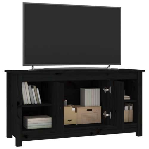 TV ormarić crni 103 x 36,5 x 52 cm od masivne borovine - Crna 1 Cijena