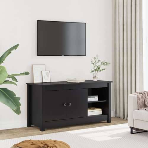 TV ormarić crni 103 x 36,5 x 52 cm od masivne borovine - Crna 1 Cijena