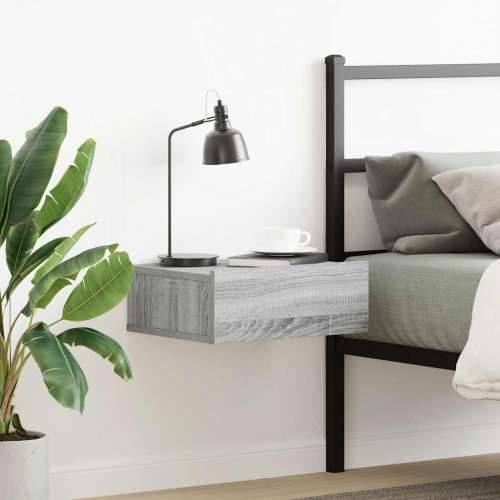 Viseći noćni ormarić boja hrasta 40x30x15 cm konstruirano drvo - Sivi hrast sonoma 1 Cijena