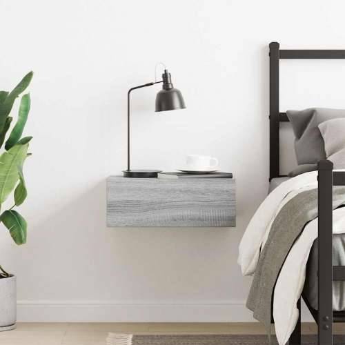 Viseći noćni ormarić boja hrasta 40x30x15 cm konstruirano drvo - Sivi hrast sonoma 1 Cijena