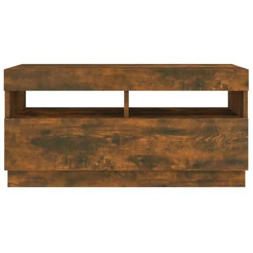 TV ormarić s LED svjetlima boja dimljenog hrasta 80x35x40 cm - Dimljeni hrast 1 80 cm Cijena
