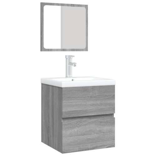 Kupaonski ormarić s Lavabo - Umivaonikom i ogledalom boja sivog hrasta - Sivi hrast sonoma 41 x 38.5 x 45 cm 1 Cijena