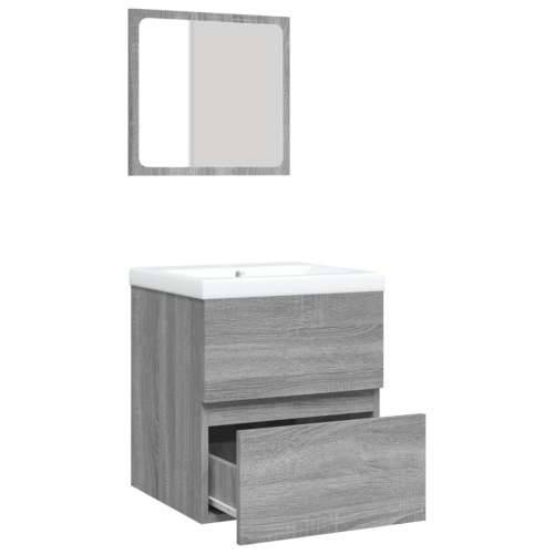 Kupaonski ormarić s Lavabo - Umivaonikom i ogledalom boja sivog hrasta - Sivi hrast sonoma 41 x 38.5 x 45 cm 1 Cijena