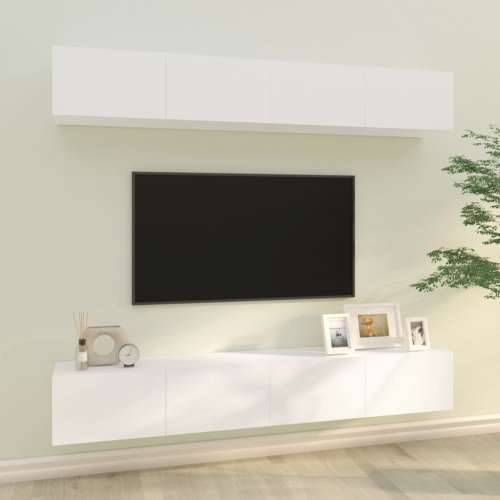 Zidni TV ormarići 4 kom bijeli 100 x 30 x 30 cm - Bijela 4 100 cm Cijena