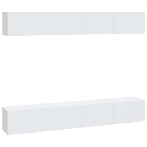 Zidni TV ormarići 4 kom bijeli 100 x 30 x 30 cm - Bijela 4 100 cm Cijena