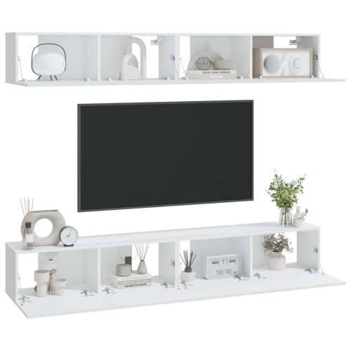 Zidni TV ormarići 4 kom bijeli 100 x 30 x 30 cm - Bijela 4 100 cm Cijena
