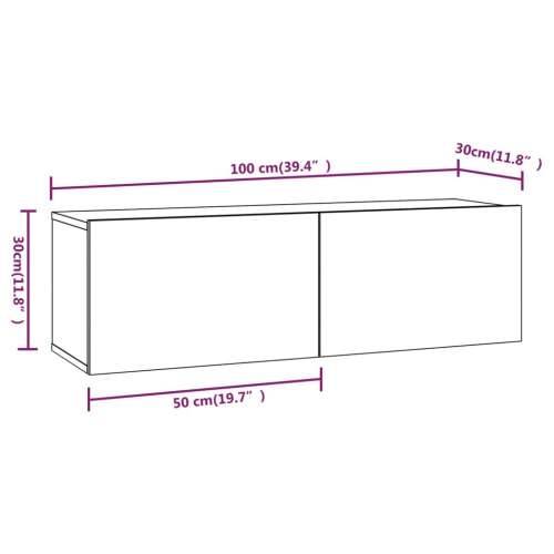 Zidni TV ormarići 4 kom bijeli 100 x 30 x 30 cm - Bijela 4 100 cm Cijena