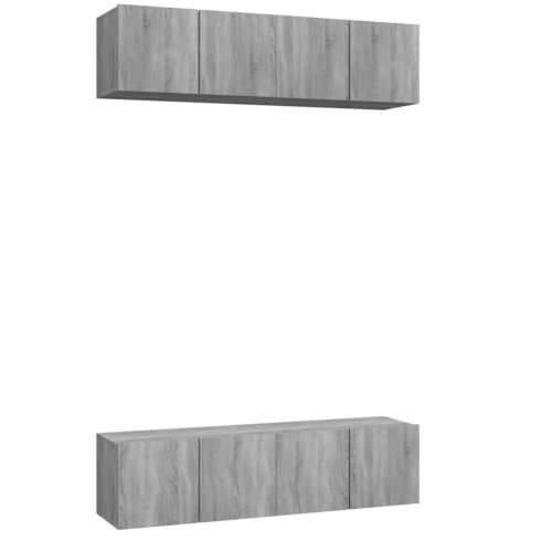 Zidni TV ormarići 4 kom boja sivog hrasta 60x30x30 cm drveni - Sivi hrast sonoma 4 60 cm Cijena