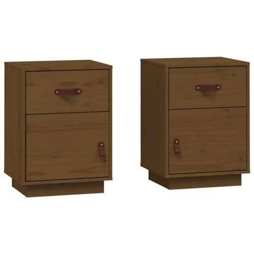 Noćni ormarići 2 kom boja meda 40x34x55 cm od masivne borovine - boja meda 2 Cijena