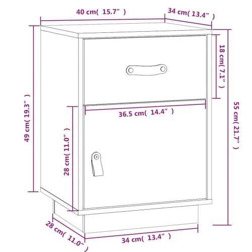 Noćni ormarići 2 kom boja meda 40x34x55 cm od masivne borovine - boja meda 2 Cijena