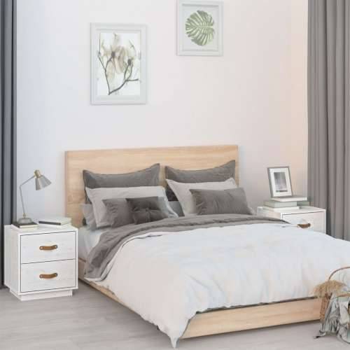 Noćni ormarići 2 kom bijeli 40 x 34 x 45 cm od masivne borovine - Bijela 2 Cijena