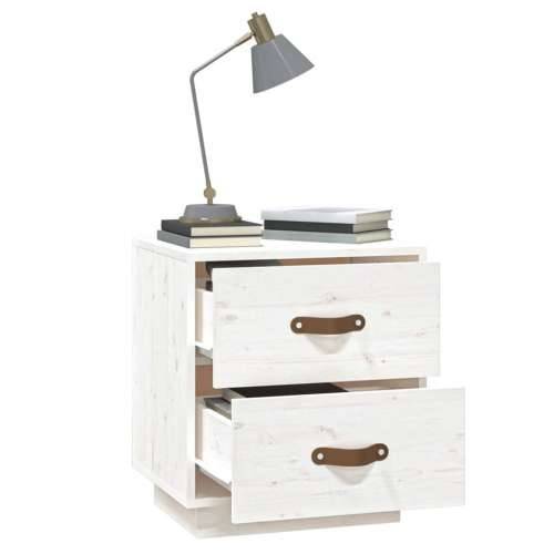 Noćni ormarići 2 kom bijeli 40 x 34 x 45 cm od masivne borovine - Bijela 2 Cijena