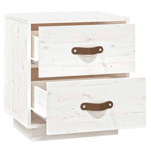 Noćni ormarići 2 kom bijeli 40 x 34 x 45 cm od masivne borovine - Bijela 2 Cijena
