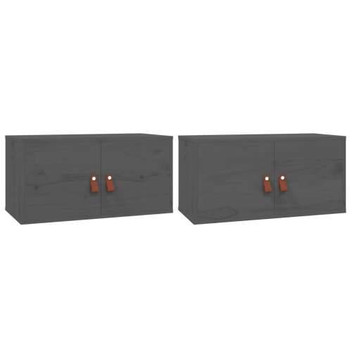 Zidni ormarići 2 kom sivi 60 x 30 x 30 cm od masivne borovine Cijena