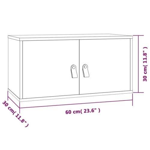 Zidni ormarići 2 kom sivi 60 x 30 x 30 cm od masivne borovine Cijena