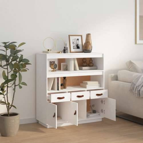 Visoka komoda bijela 100 x 40 x 108,5 cm od masivne borovine Bijela 1 Cijena