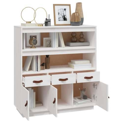 Visoka komoda bijela 100 x 40 x 108,5 cm od masivne borovine Bijela 1 Cijena