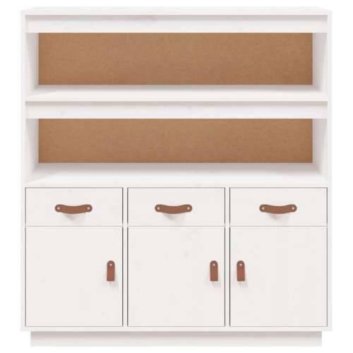 Visoka komoda bijela 100 x 40 x 108,5 cm od masivne borovine Bijela 1 Cijena