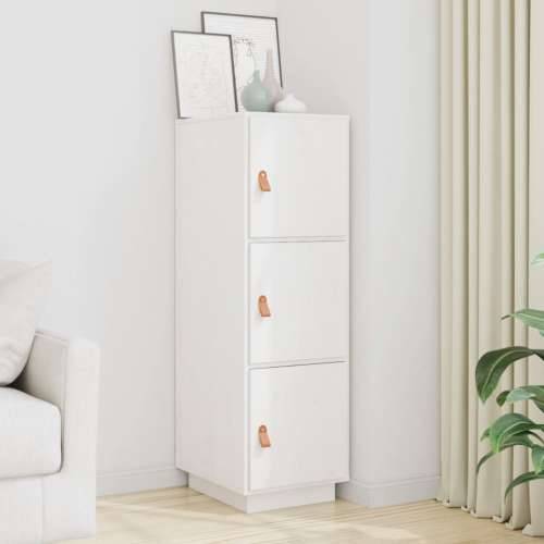 Visoka komoda bijela 34 x 40 x 108,5 cm od masivne borovine - Bijela 1 Cijena