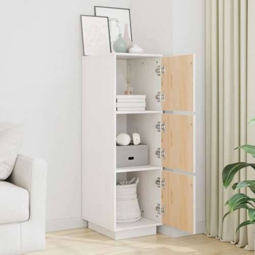 Visoka komoda bijela 34 x 40 x 108,5 cm od masivne borovine - Bijela 1 Cijena