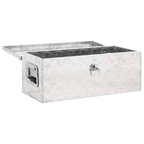 Kutija za pohranu srebrna 70 x 31 x 27 cm aluminijska Cijena