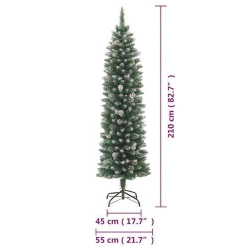 Umjetno usko božićno drvce sa stalkom 210 cm PVC - 210 cm 1 bez LED svjetala Cijena