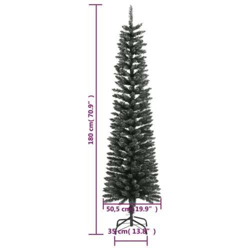 Umjetno usko božićno drvce sa stalkom zeleno 180 cm PVC - 180 cm 1 bez LED svjetala Cijena