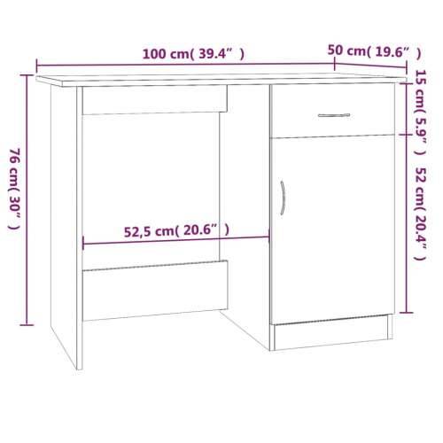 Radni stol boja smeđeg hrasta 100x50x76 cm konstruirano drvo Cijena