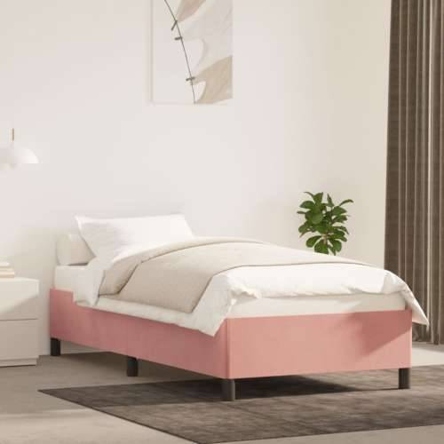 Okvir za krevet ružičasti 90x200 cm baršunasti