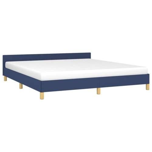 Okvir za krevet s uzglavljem plavi 160 x 200 cm od tkanine Cijena