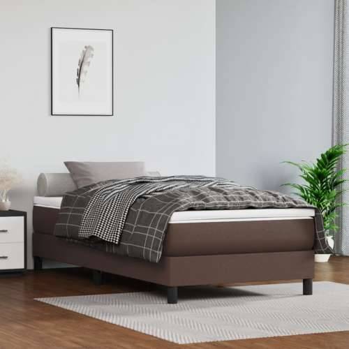 Madrac s džepičastim oprugama smeđi 100x200x20 cm umjetne kože - Smeđa 100 x 200 cm 1 Cijena