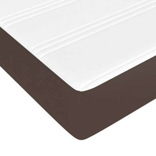 Madrac s džepičastim oprugama smeđi 100x200x20 cm umjetne kože - Smeđa 100 x 200 cm 1 Cijena