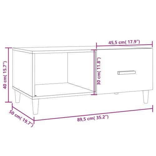 Stolić za kavu boja hrasta 89,5 x 50 x 40 cm konstruirano drvo - Smeđi hrast 1 Cijena