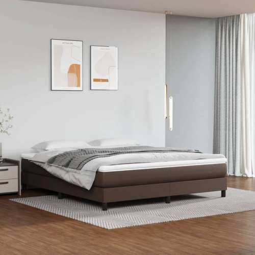 Madrac s džepičastim oprugama smeđi 180x200x20 cm umjetne kože - Smeđa 180 x 200 cm 1 Cijena