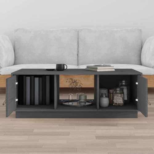 Stolić za kavu sivi 100 x 50 x 35 cm od masivne borovine - Siva 1 Cijena