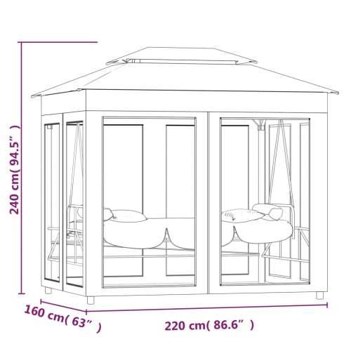 Gazebo konvertibilna ljuljačka krema bijela - Krem bijela 1 Cijena