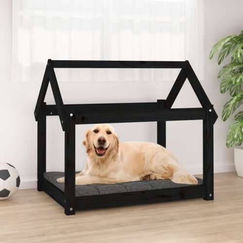 Krevet za pse crni 81x60x70 cm od masivne borovine Cijena