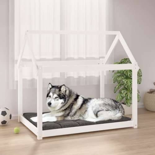 Krevet za pse bijeli 111x80x100 cm od masivne borovine Cijena