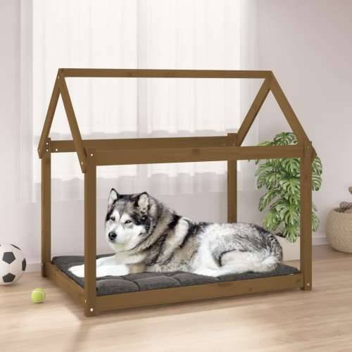 Krevet za pse smeđa boja meda 111x80x100 cm od masivne borovine Cijena