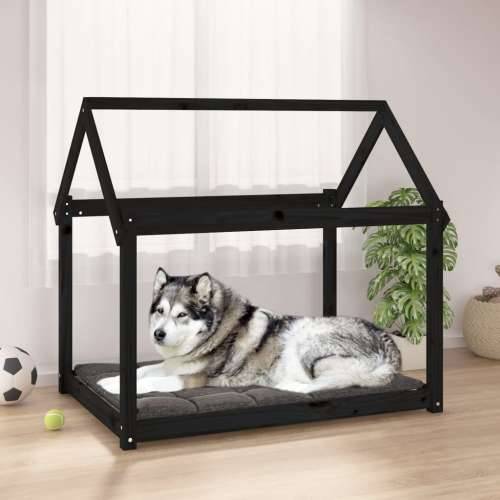 Krevet za pse crni 111x80x100 cm od masivne borovine Cijena