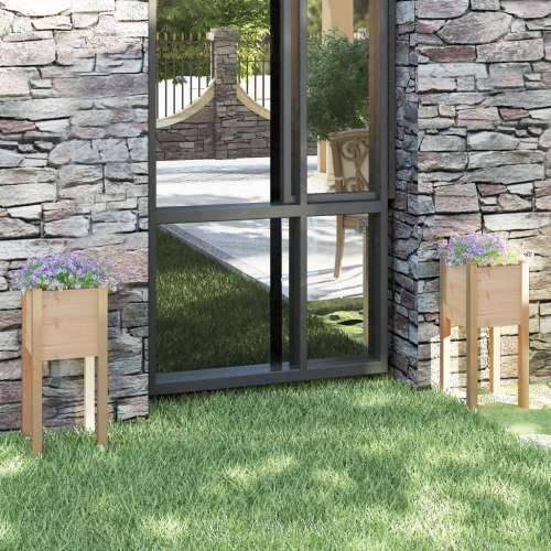 Vrtne sadilice 2 kom 31 x 31 x 70 cm od masivne borovine - Prirodna 2 1 Cijena